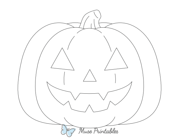 Large Jack-o'-lantern Outline Craft Template Printable