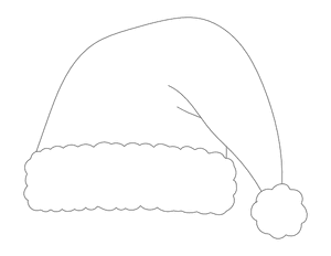 Large Santa Hat Outline Craft Template Printable