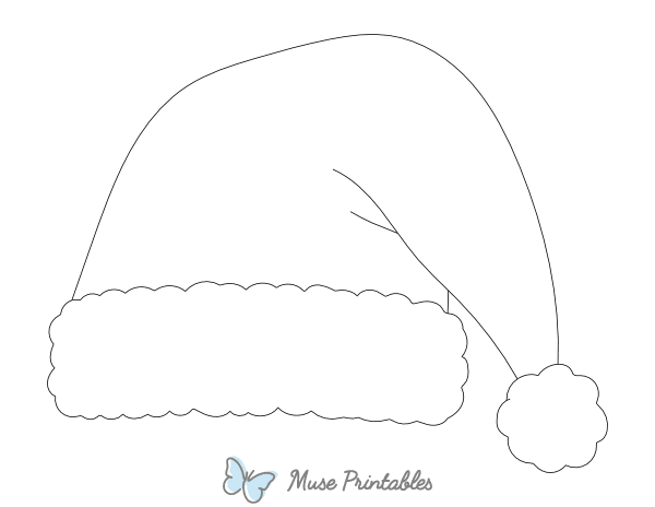 Large Santa Hat Outline Craft Template Printable