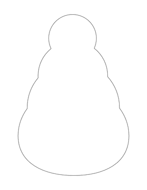 Large Snowman Shape Outline Craft Template