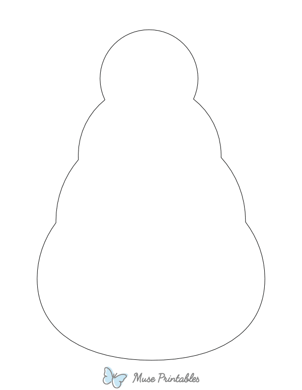 Large Snowman Shape Outline Craft Template