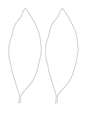Laurel Leaf Shape Outline Craft Template Printable