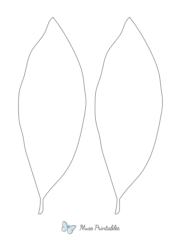Laurel Leaf Shape Outline Craft Template