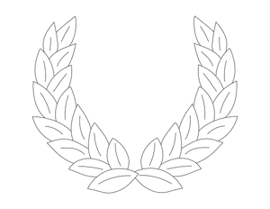 Laurel Wreath Outline Craft Template Printable