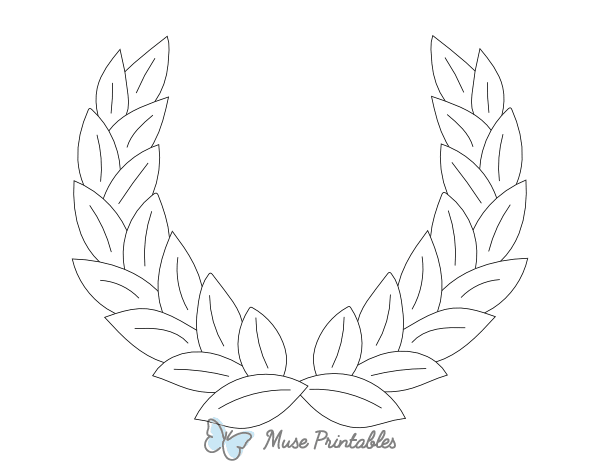 Laurel Wreath Outline Craft Template Printable