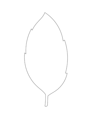 Leaf Shape Outline Craft Template Printable