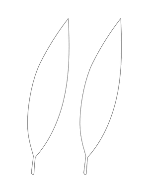 Lily Leaf Shape Outline Craft Template Printable