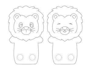 Lion Two Finger Puppet Craft Template Printable