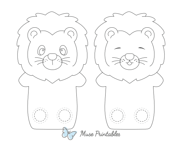 Lion Two Finger Puppet Craft Template Printable