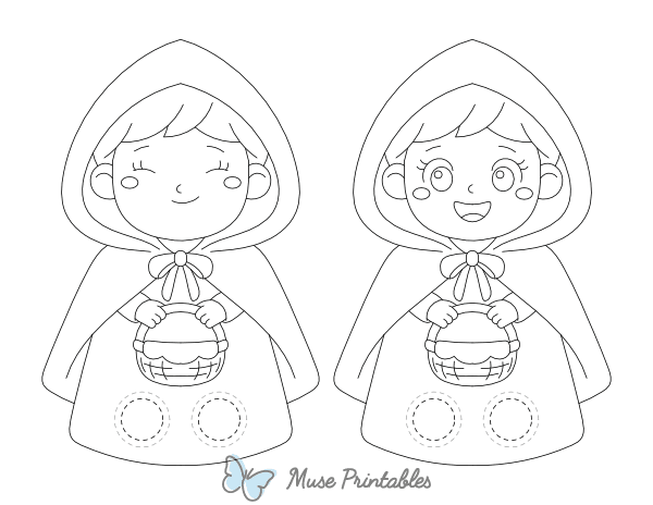 Little Red Riding Hood Two Finger Puppet Craft Template