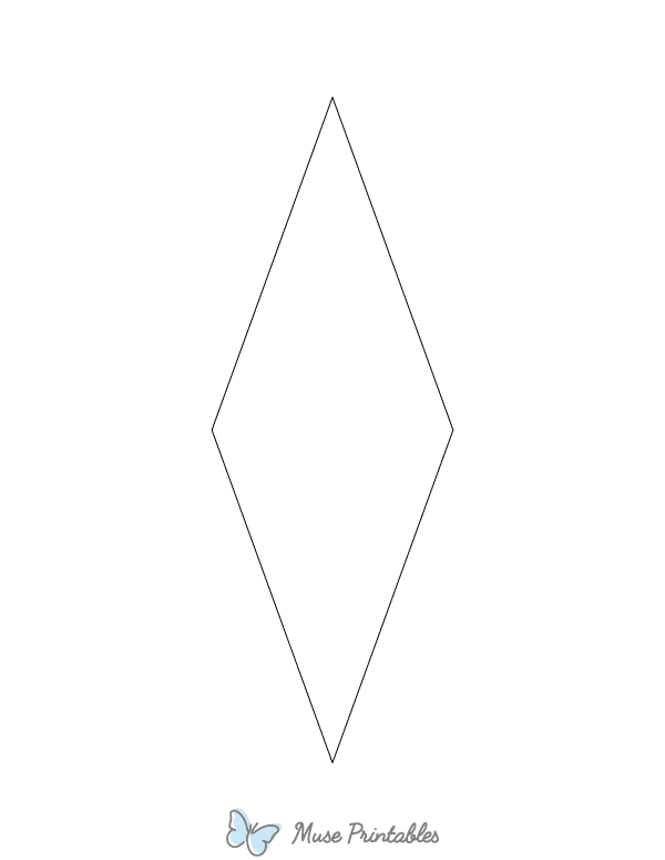 Long Diamond Shape Outline Craft Template Printable
