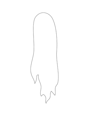 Long Ghost Shape Outline Craft Template