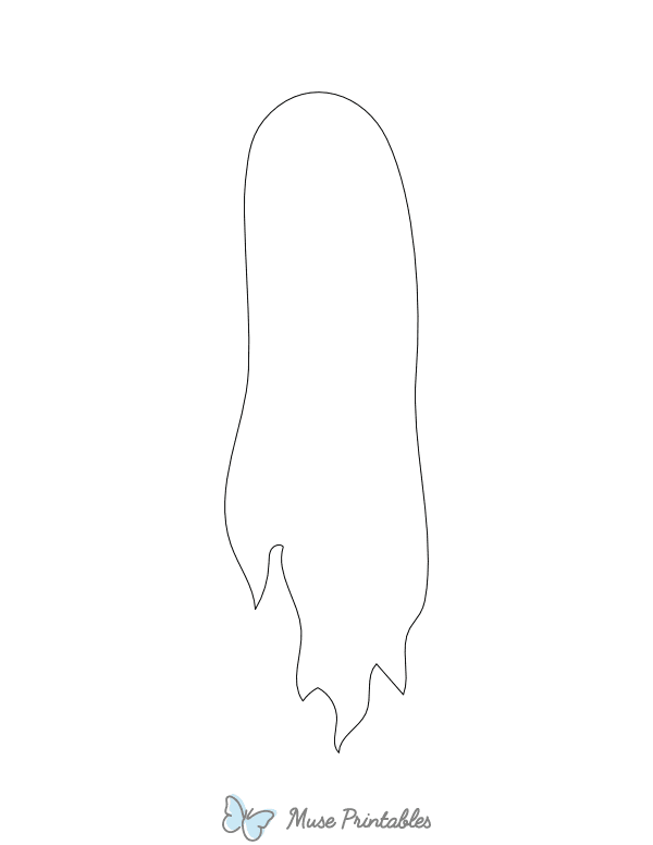 Long Ghost Shape Outline Craft Template