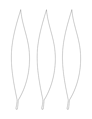 Long Leaf Shape Outline Craft Template Printable