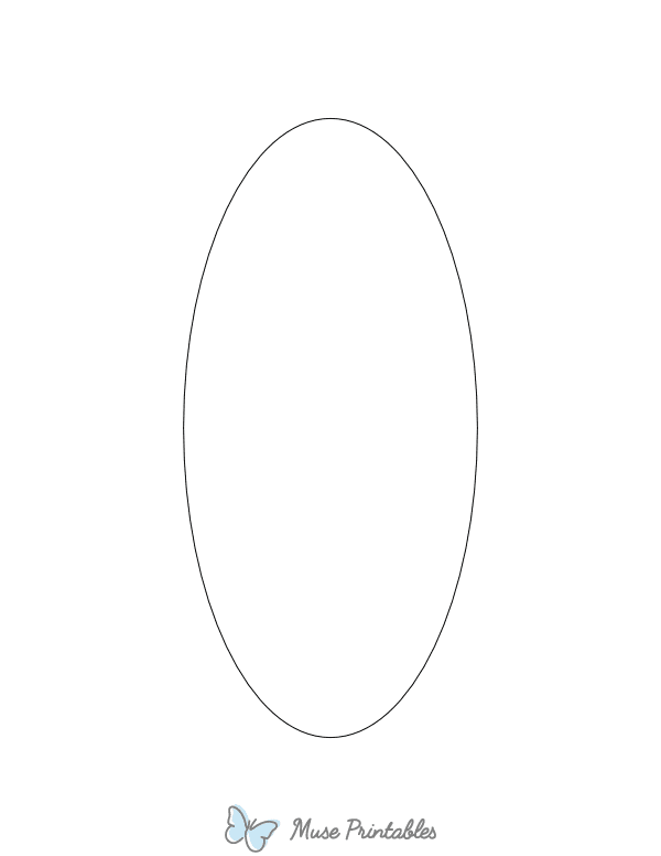 Long Oval Shape Outline Craft Template
