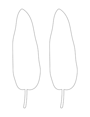 Mango Leaf Shape Outline Craft Template Printable