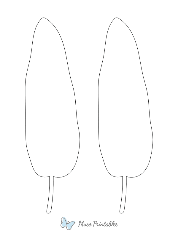 Mango Leaf Shape Outline Craft Template