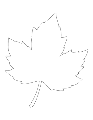 Maple Leaf Shape Outline Craft Template Printable