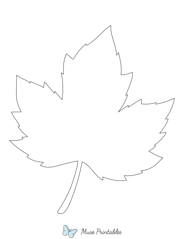Maple Leaf Shape Outline Craft Template