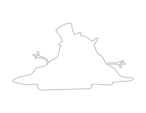 Melted Snowman Shape Outline Craft Template Printable
