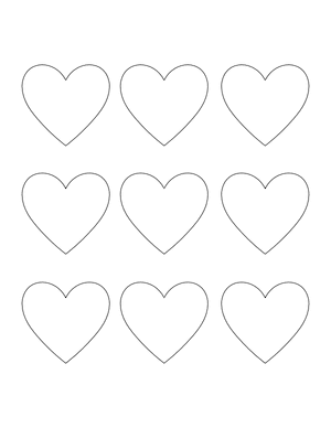 Mini Heart Shape Outline Craft Template Printable