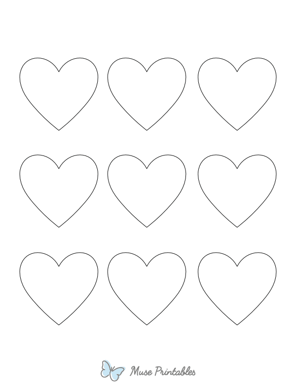 Mini Heart Shape Outline Craft Template