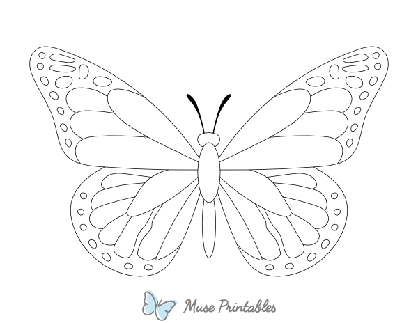 Monarch Butterfly Outline Craft Template Printable