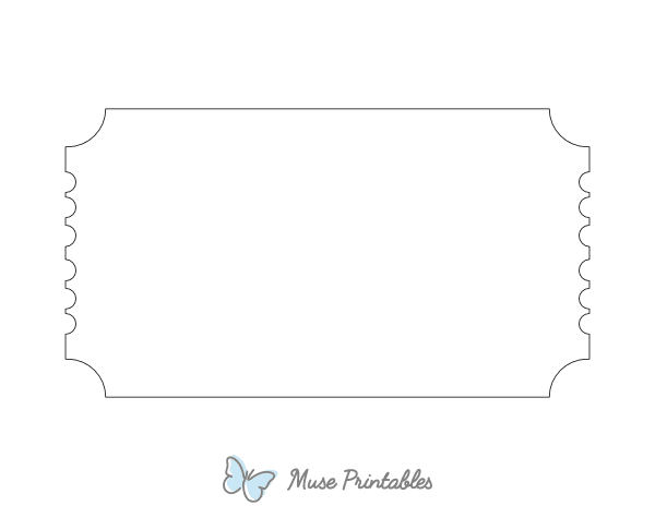 Movie Ticket Shape Outline Craft Template Printable