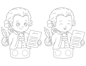Mozart Two Finger Puppet Craft Template