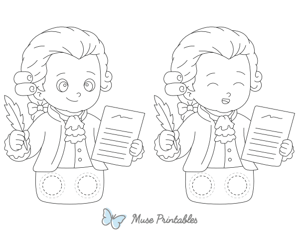Mozart Two Finger Puppet Craft Template