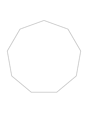 Nonagon Shape Outline Craft Template Printable