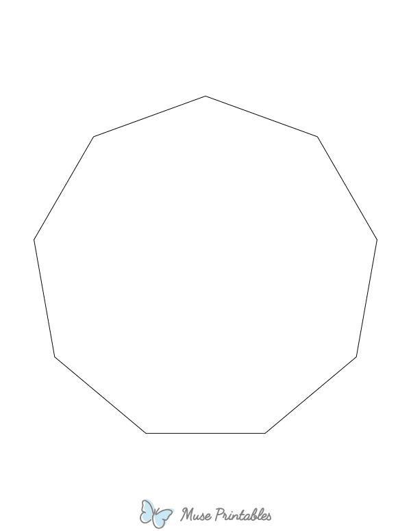 Nonagon Shape Outline Craft Template Printable