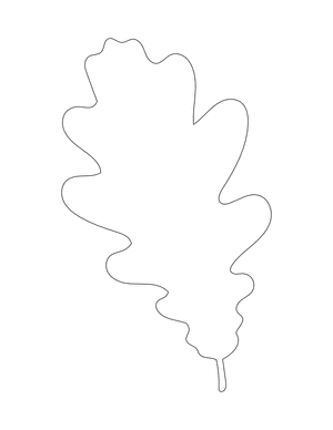 Oak Leaf Shape Outline Craft Template Printable