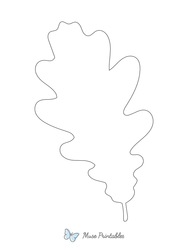 Oak Leaf Shape Outline Craft Template