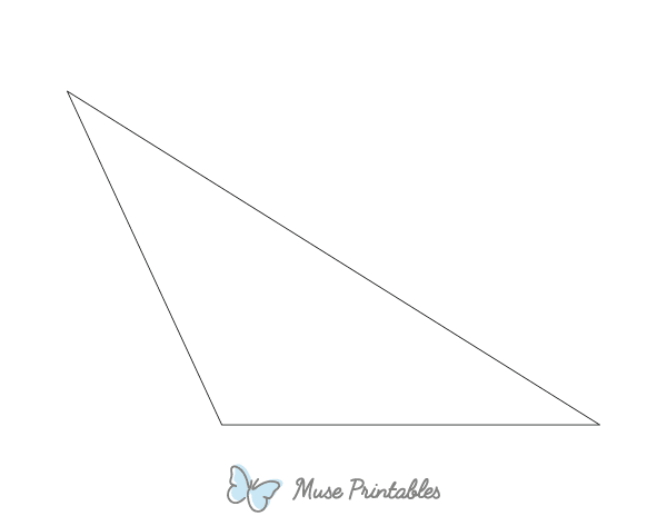 Obtuse Triangle Shape Outline Craft Template Printable