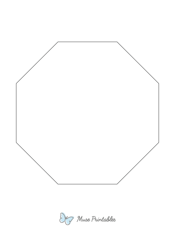 Octagon Shape Outline Craft Template Printable
