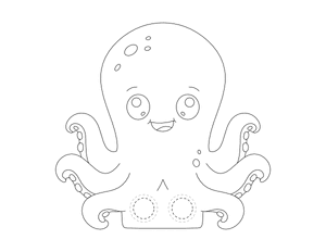 Octopus Two Finger Puppet Craft Template Printable