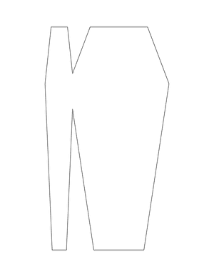 Open Coffin Shape Outline Craft Template Printable