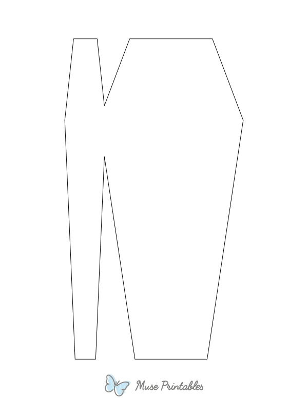 Open Coffin Shape Outline Craft Template Printable
