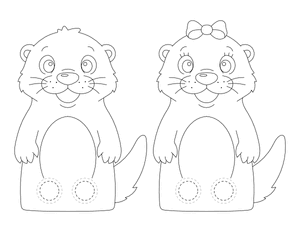 Otter Two Finger Puppet Craft Template Printable