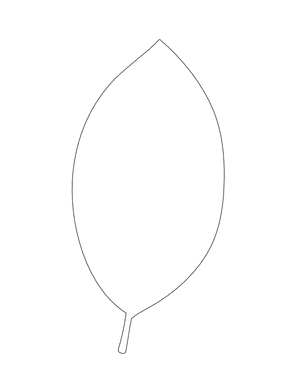 Oval Leaf Shape Outline Craft Template Printable