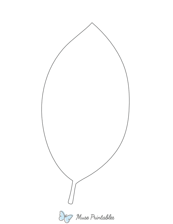 Oval Leaf Shape Outline Craft Template