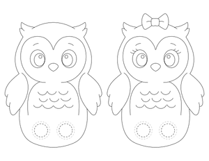 Owl Two Finger Puppet Craft Template Printable