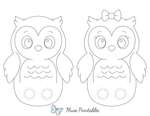 Owl Two Finger Puppet Craft Template