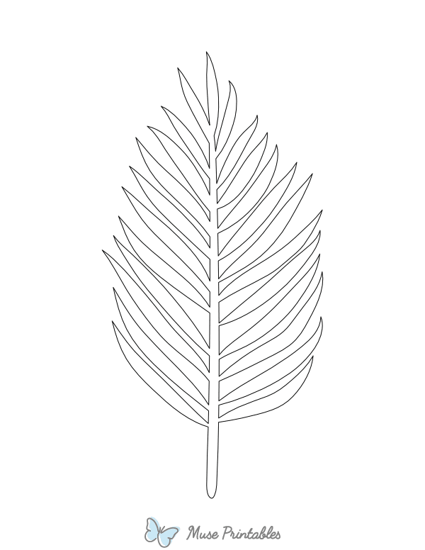 Palm Leaf Shape Outline Craft Template