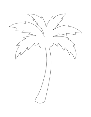 Palm Tree Shape Outline Craft Template