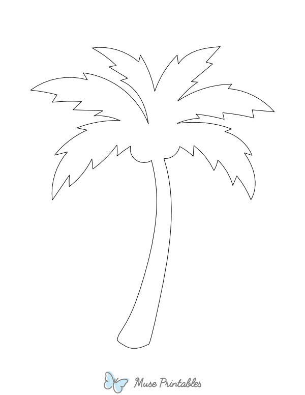 Palm Tree Shape Outline Craft Template