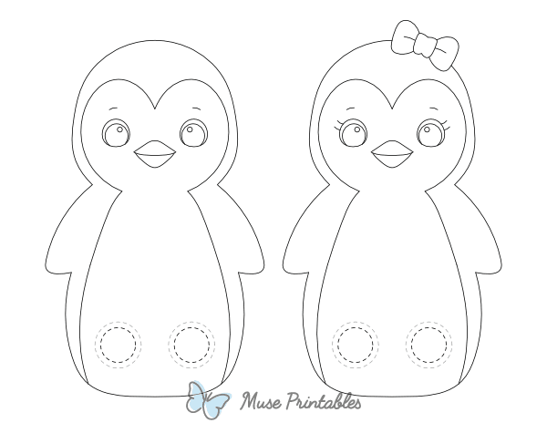 Penguin Two Finger Puppet Craft Template
