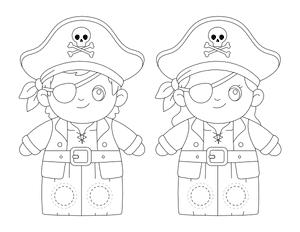 Pirate Two Finger Puppet Craft Template Printable