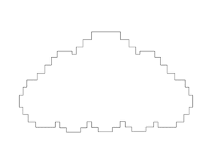 Pixel Cloud Shape Outline Craft Template